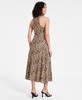 Women's Cheetah-Print Mock-Neck A-Line Midi Dress, Exclusively at Macy's 