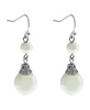 Double Imitation Pearl Drop Wire Earrings