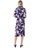 Women's Collared Twisted Wrap Midi Dress