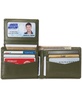 Mens Genuine Leather Wallet Passcase Bifold  RFID Safe 2 ID Windows