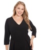 Plus Size Topstitched 3/4-Sleeve Dress