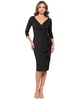 Women's Draped 3/4-Sleeve Sheath Dress