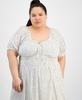 Plus Size Clip Dot Scoop-Neck Maxi Dress, Exclusively at Macy's 