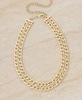 Double Gold Plated Figaro Chain Link Necklace