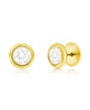 Stainless Steel Bezel-Set CZ Stud Earrings