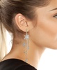 Faux Stone Snowflake Chandelier Earrings