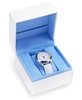 Women's Amelia GMT Multifunctional Genuine White Calf Leather Strap Watch 40mm