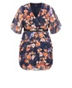Plus Size Color Wrap Print Dress