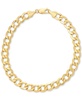 Men's Beveled Curb Link Chain Bracelet in 10k Gold 