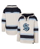 Men's Oatmeal Seattle Kraken Rockaway Lace-Up Pullover Hoodie
