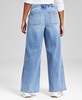 Petite Drawstring Wide-Leg Jeans, Exclusively at Macy's