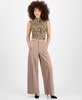 Petite Seamed Wide-Leg Ponté Pants, Created for Macy's