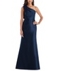 Women's Bow One-Shoulder Satin Trumpet Gown