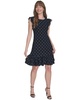 Women's Dot-Print Flutter-Sleeve Ruffled-Hem Chiffon Dress