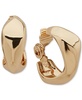 Gold-Tone Art Deco Chunky Clip On Earrings 
