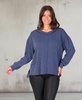 Women's Relaxed Fit Ribbed Knit V Neck Sweater Top