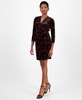 Women's Printed Faux-Wrap 3/4-Sleeve Dress