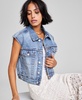 Women's Button-Front Denim Vest, Exclusively at Macy's
