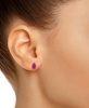 Sapphire (1 ct. t.w.) & Diamond Accent Stud Earrings in 14k Gold (Also in Emerald, Ruby, & Tanzanite)