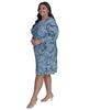 Plus Size Printed 3/4-Sleeve Shift Dress
