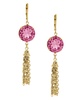 Round Crystal Tassel Drop Earrings