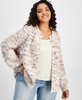 Trendy Plus Size Flecked-Knit Cardigan, Created for Macy's