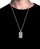 Men's Cubic Zirconia Zigzag Cluster Dog Tag 24" Pendant Necklace