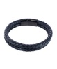 Loose Fit Simple 2 Band Braided Secure Clasp Leather Bracelet