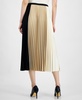 Women's Colorblocked Pull-On Pleated Skirt 