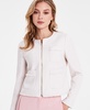 Women's Textured Fringed Cropped Zip Blazer, Exclusively at Macy's