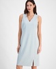 Women's Sleeveless V-Neck Slit-Hem Dress