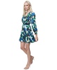 Petite Printed Blouson-Sleeve Fit & Flare Dress