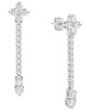 Cubic Zirconia Linear Drop Earrings in Sterling Silver