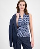 Women's Printed Sleeveless Knit Surplice Top