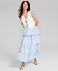 Women's Cotton Printed Tiered Maxi Skirt, Exclusively at Macy's