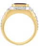 EFFY® Men's Rhodolite (3-1/5 ct. t.w.) & Diamond (1/8 ct. t.w.) Ring in Sterling Silver & 14k Gold-Plate