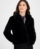Women's Cropped Faux-Fur Notched-Lapel Jacket