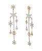 Faux Stone Snowflake Chandelier Earrings
