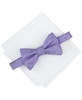 Men's Balaton Stripe Bow Tie & Solid Pocket Square Set, Exclusively at Macy's