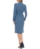 Women's Faux-Wrap Collared Long-Sleeve Dress