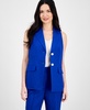 Women's Refined Linen Sleeveless Notched Collar Vest