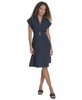 Women's Belted Cap-Sleeve Commuter Dress