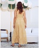 Maternity Ruffled Maxi Dress in Yellow Animal Print