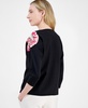 Women's Sequined-Shoulder 3/4-Sleeve Sweater