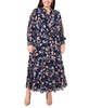 Plus Size Floral-Print Tiered-Skirt Maxi Dress