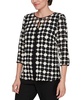 Petite 3/4-Sleeve Embroidered Jacket & Tank Top Set