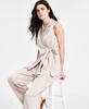 Women's Sleeveless Satin Side-Tie Vest & Wide-Leg Pants, Exclusively at Macy's