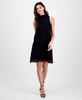 Women's High-Ruffle-Neck Sleeveless Lace Dress