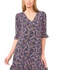 Women's V-Neck Ruffled Ditsy-Print Shift Dress