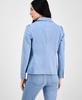 Women's Denim Notched Collar One-Button Blazer